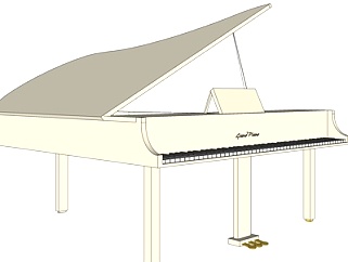 欧式<em>三角</em>钢琴su模型