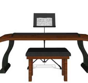 中式古琴su模型