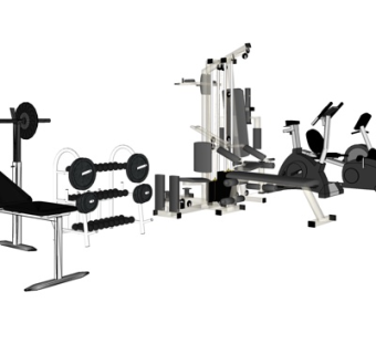 现代健身设备su模型