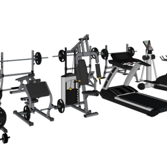 现代健身设备su模型