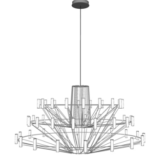 现代金属多头吊灯su模型