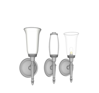 简欧金属壁灯su模型