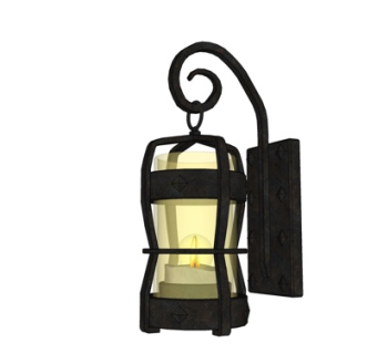 欧式金属壁灯su模型