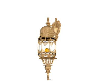 欧式古典金属壁灯su模型