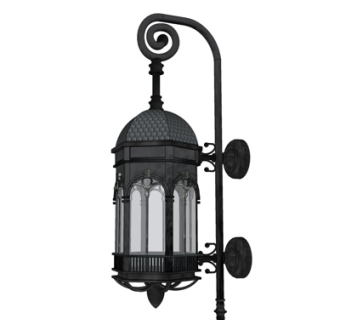 欧式金属壁灯su模型