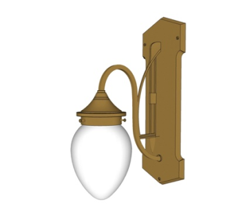 欧式金属壁灯su模型