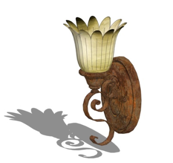 欧式金属壁灯su模型