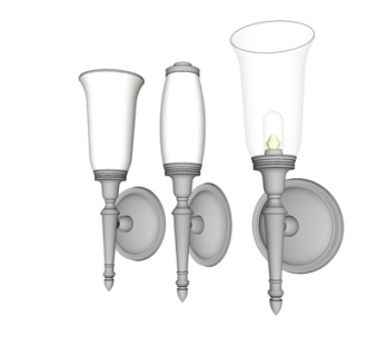 简欧金属壁灯su模型