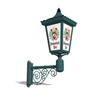 欧式金属壁灯su模型