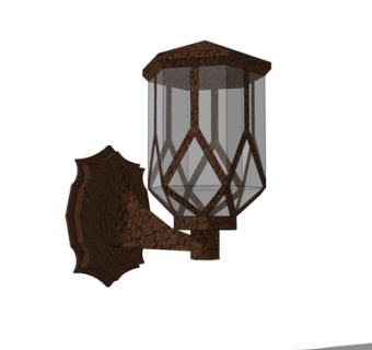 欧式金属壁灯su模型