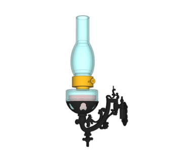 欧式金属壁灯su模型