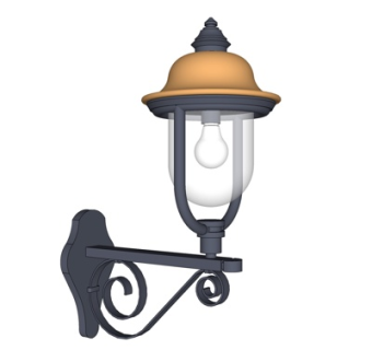 欧式金属壁灯su模型