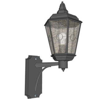 欧式金属壁灯su模型