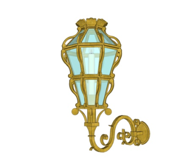 欧式金属壁灯su模型