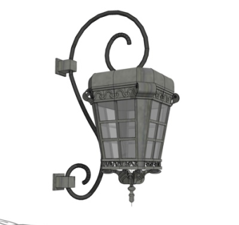 欧式金属壁灯su模型