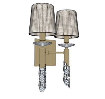 欧式金属壁灯su模型