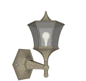 欧式金属壁灯su模型