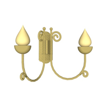 欧式金属壁灯su模型