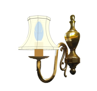 欧式金属壁灯su模型