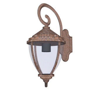 欧式金属壁灯su模型