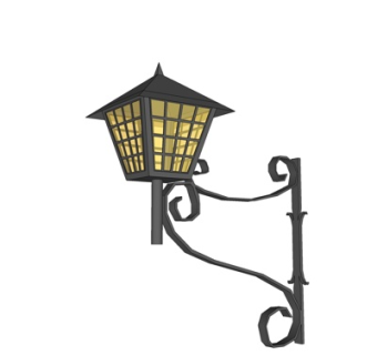 欧式金属壁灯su模型