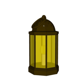 工业风烛台灯su模型