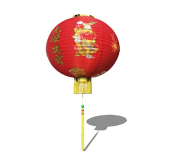 中式灯笼装饰灯su模型