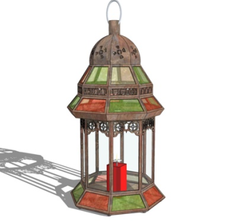 欧式古典烛台灯su模型