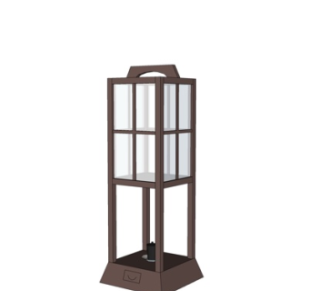 新中式烛台灯su模型