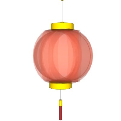 中式灯笼装饰灯su模型