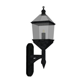 欧式金属壁灯su模型