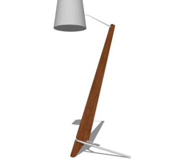 现代实木落地灯su模型