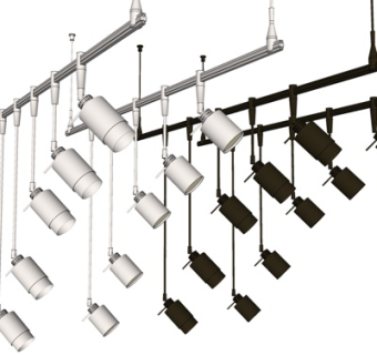现代筒灯射灯su模型