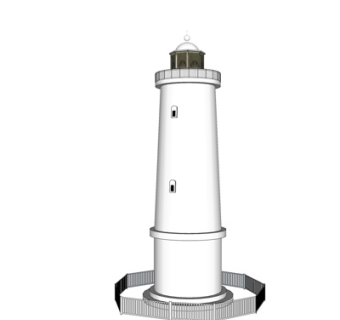 欧式灯塔外观su模型
