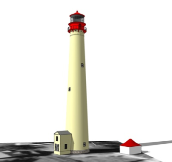 欧式灯塔外观su模型