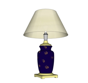 美式陶瓷台灯su模型