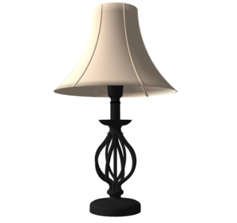 欧式金属台灯su模型