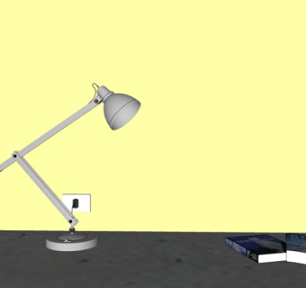 现代金属台灯su模型