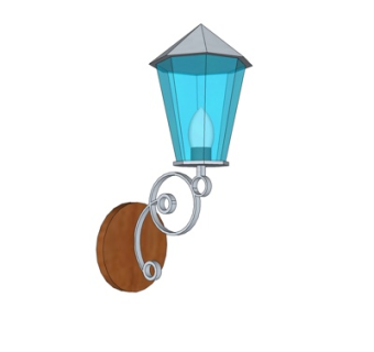 欧式金属壁灯su模型