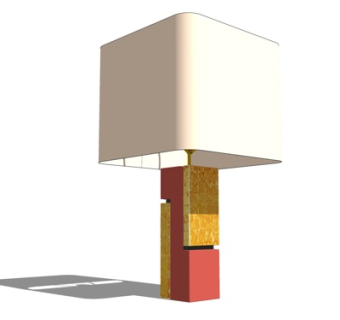 现代金属台灯su模型