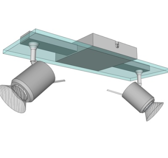 现代金属射灯su模型