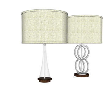 现代金属台灯su模型