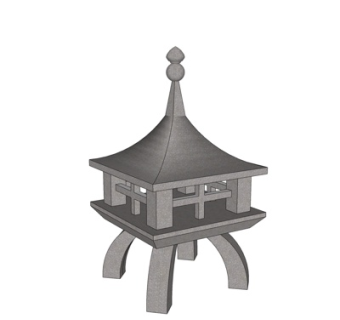 中式草坪灯su模型