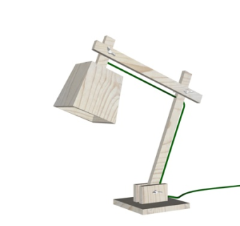 现代实木台灯su模型