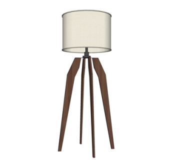 现代实木落地灯su模型