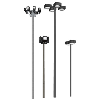 现代金属路灯su模型