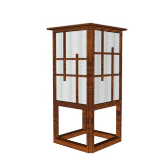 日式实木落地灯su模型