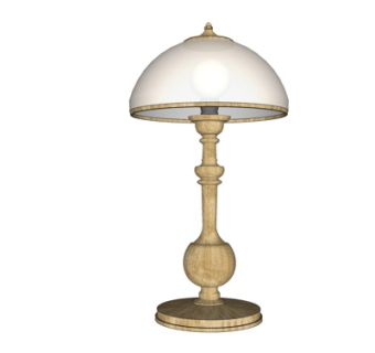 欧式实木台灯su模型