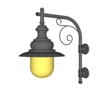 欧式金属壁灯su模型