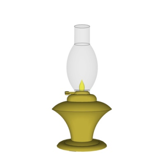 工业风烛台灯su模型